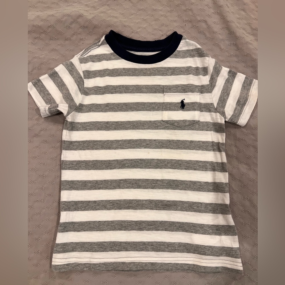 Polo Ralph Lauren Striped Gray and White Kids T-Shirt size 4T